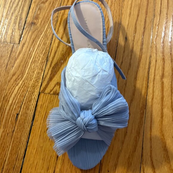 Loeffler Randall Camellia Bow Heel Sandals, Blue, Sz 7.5 - Picture 1 of 4